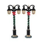 Accessoire lemax (h11 cm) lot de 2 lampadaires  l'ancienne