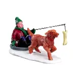 Accessoire lemax (h4, 2 cm) luge avec son chien