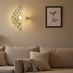 Applique murale en bambou (h50 cm) ravina noir et naturel