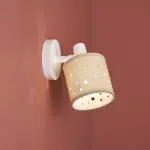 Applique murale orientable métal et lin (10 x 18 cm) estrella beige Applique murale orientable métal et lin (10 x 18 cm) estrella beige