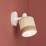 Applique murale orientable mtal et rotin (10 x 17, 5 cm) bohemia beige