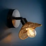 Applique murale papier et m�tal (h17 cm) riva naturel