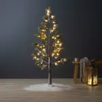 Arbre lumineux 72 led (h150 cm) sapin alpin vert enneig� et blanc chaud