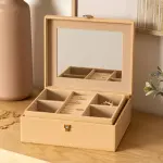 Bote  bijoux (h20, 5 cm) hanifa beige