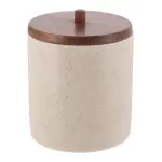 Boite à coton bois acacia naturel Boite à coton bois acacia naturel
