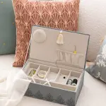 Boite � couture bois (30 x 10 cm) wild bleue