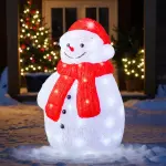 Bonhomme de neige lumineux 60 led (h46 cm) lenny blanc froid