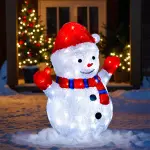 Bonhomme de neige solaire 90 led (h48 cm) frosty blanc chaud Bonhomme de neige solaire 90 led (h48 cm) frosty blanc chaud
