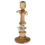 Bougeoir en bois (h30 cm) �toile de no�l naturel