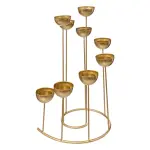 Bougeoir en m�tal 9 bougies (h35 cm) spirale dor�