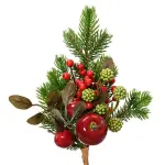 Branche de sapins (h26 cm) pommes sucrées rouge Branche de sapins (h26 cm) pommes sucrées rouge
