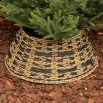 Cache pied de sapin tress� (d57 cm) classic noir et naturel