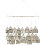 Calendrier de l'avent � suspendre (90 x 70 cm) maisonnettes de no�l naturel