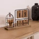 Calendrier déco à poser en bois et métal Calendrier déco à poser en bois et métal