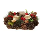 Centre de table bougies (26 cm) pommes et baies Centre de table bougies (26 cm) pommes et baies