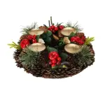 Centre de table rond 4 bougies (d27 cm) fte de nol