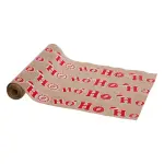 Chemin de table en jute (300 x 28 cm) hohoho beige et rouge