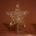 Cimier de sapin lumineux angie argent et blanc chaud