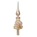 Cimier de sapin en verre macarons rose et perle paillet�