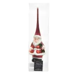 Cimier de sapin en verre p�re - noel rouge