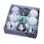 Coffret de 9 boules de nol (d75 mm) disney la reine des neiges bleu