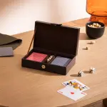 Coffret jeu cartes bois (19 cm) jule marron Coffret jeu cartes bois (19 cm) jule marron