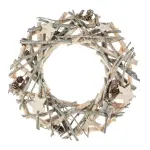 Couronne de nol branchage (d30 cm) bois naturel