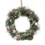 Couronne de noël (d30 cm) décorée branches étoiles Couronne de noël (d30 cm) décorée branches étoiles