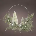 Couronne de noël lumineuse (d30 cm) sapin glacé blanc chaud Couronne de noël lumineuse (d30 cm) sapin glacé blanc chaud