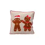 Coussin de nol carr coton (45 x 45 cm) bonhomme rouge