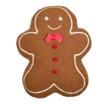 Coussin de no�l rectangulaire (40 x 50 cm) d�lice pain d'�pices marron