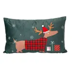 Coussin de nol rectangulaire (50 x 30 cm) doggy vert