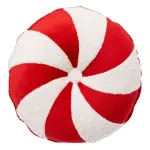 Coussin de noël rond (d40 cm) bonbon rouge et blanc Coussin de noël rond (d40 cm) bonbon rouge et blanc