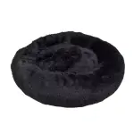 Coussin rond apaisant pour chat et chien fluffy d95 cm noir