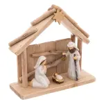 Crche de nol complte en bois (h19 cm) sainte - lucia