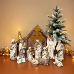 Crche de nol complte (h25 cm) sainte - nathalie