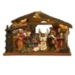 Crche de nol complte et lumineuse (h15 cm) sainte - julia