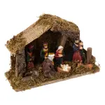 Crche de nol complte et lumineuse (h20 cm) saint - esteban