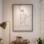 Dcoration murale en mtal (h80 cm) statut de la libert noir