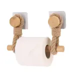 Drouleur de papier toilette adhsif bambou et lanires cordes naturel