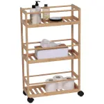 Desserte  roulettes 3 niveaux bambou (h75 cm) harmonie naturel