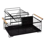 Egouttoir de cuisine en m�tal 2 niveaux (48 x 28 cm) blackwood noir