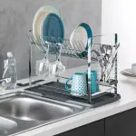 Egouttoir en mtal 2 niveaux (50 x 30 cm) actual gris