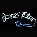 Enseigne lumineuse bonnes fêtes 90 led (90 x h41 cm) bleu Enseigne lumineuse bonnes fêtes 90 led (90 x h41 cm) bleu