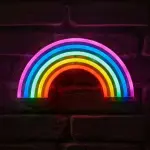 Enseigne lumineuse non  piles (h16 cm) arc en ciel multicolore