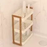 Etag�re de salle de bain 3 niveaux (h45 cm) natureo blanc