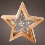 Étoile lumineuse à piles 23 led (h24 cm) astre en bois blanc chaud Étoile lumineuse à piles 23 led (h24 cm) astre en bois blanc chaud