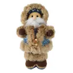 Figurine de noël (h32 cm) esquimau douce fourrure beige Figurine de noël (h32 cm) esquimau douce fourrure beige