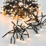 Guirlande lumineuse 5, 60 m 768 led c�ble noir boa bicolore blanc chaud et froid