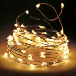 Guirlande lumineuse 8 m 80 micro led fil d'argent blanc chaud